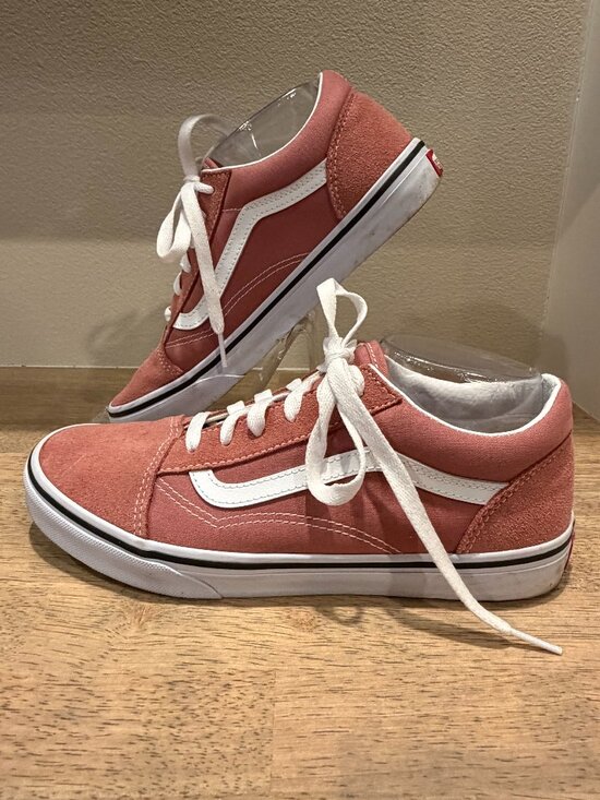 Vans Shoes - Vans Old Skool Low Top Sneakers Coral Pink Rose Suede Canvas Size 7
